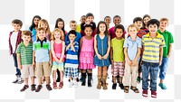 Diverse kids png element, transparent background