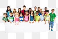 Diverse kids png element, transparent background