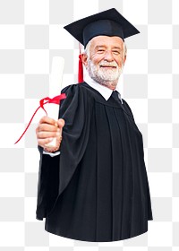 PNG Senior graduate, collage element, transparent background