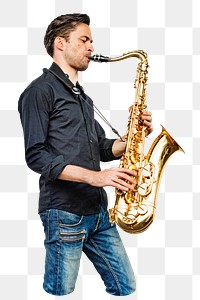 PNG Alto saxophone artist, collage element, transparent background