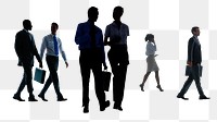 PNG business people silhouette, collage element, transparent background