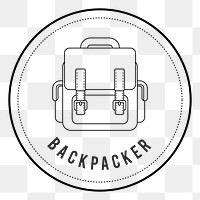 PNG backpacker journey logo transparent background