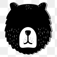 Bear head png illustration, transparent background