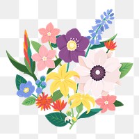 Flower bouquet png illustration, transparent background