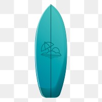 Png Blue Surfboard element, transparent background