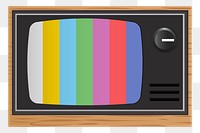 Png retro television element, transparent background