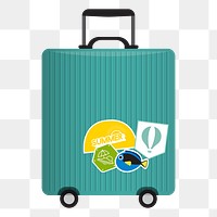 Png Green Travel Luggage element, transparent background