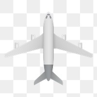 Png White Airplane element, transparent background