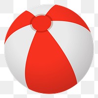 Png Red and White Beach Ball element, transparent background