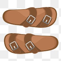 Png Brown Casual Flip Flop element, transparent background