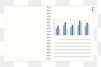 Png book statistics illustration element, transparent background