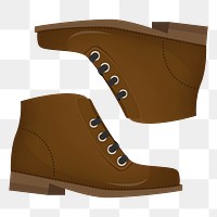 Png Brown Boots Shoes element, transparent background