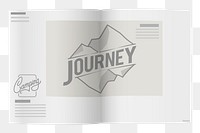 Png Journey word on Open Book element, transparent background