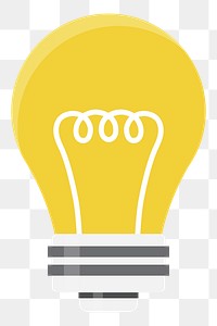 Png lightbulb illustration element, transparent background