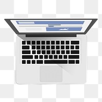 Png computer laptop isolated element, transparent background