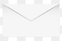 Png White envelope element, transparent background