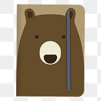 Png Bear Notebook element, transparent background