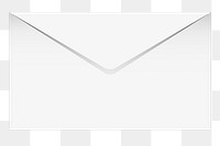 Png White envelope element, transparent background