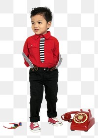 Little boy png element, transparent background