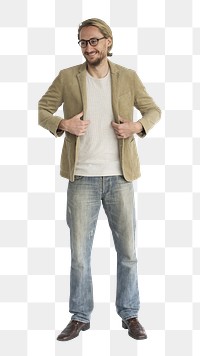 Happy man png element, transparent background