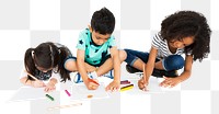 Diverse kids png element, transparent background