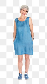 Senior woman png element, transparent background