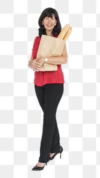 Woman shopping png element, transparent background