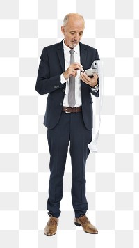 Senior businessman png element, transparent background