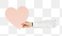 Hand holding png heart sign transparent background