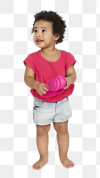 Little girl png element, transparent background