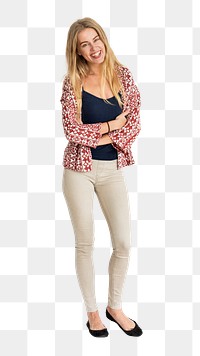 Blonde woman png element, transparent background