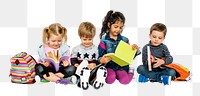 Diverse kids png element, transparent background