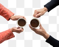 Hand holding png coffee cup transparent background