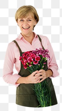 Senior woman png element, transparent background