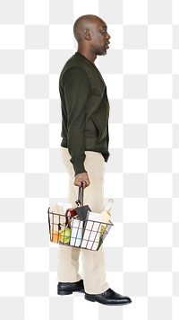 Man shopping png element, transparent background