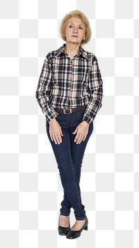 Senior woman png element, transparent background