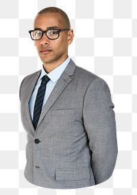 African businessman png element, transparent background