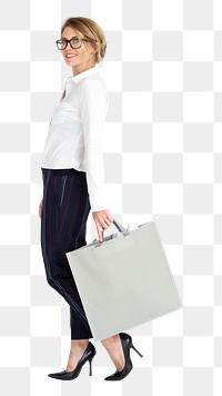 Woman shopping png element, transparent background