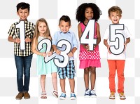 Diverse kids png element, transparent background