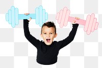 PNG cute little boy, collage element, transparent background