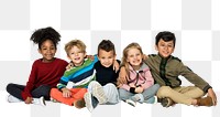 Diverse kids png element, transparent background