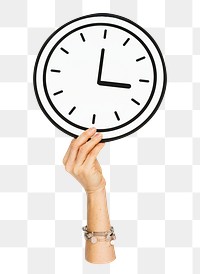 Hand holding png clock transparent background