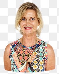 Senior woman png element, transparent background