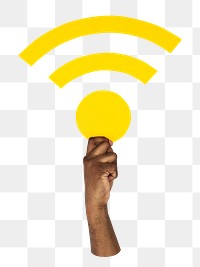 Hand holding png wifi icon transparent background