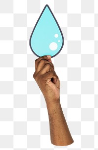 Hand holding png water drop transparent background