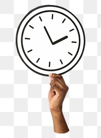 Hand holding png clock transparent background