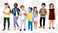 Diverse kids png element, transparent background