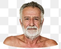 Senior man png element, transparent background