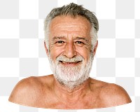 Senior man png element, transparent background