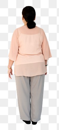 Senior Asian woman png element, transparent background